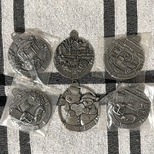 Vintage Country Store Pewter Ornaments